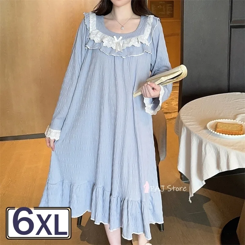 Plus Size Cotton Nightgown for Women - Long Sleeve Sleepwear