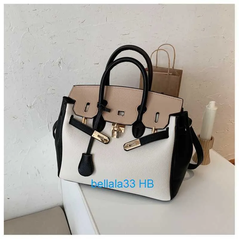 High Quality Womens Designer Beige Leather Shoulder Bag With Litchi Pattern Contrast Color Single Shoulders And Crossbody Options Available From Bellala33 162.16 DHgate.Com