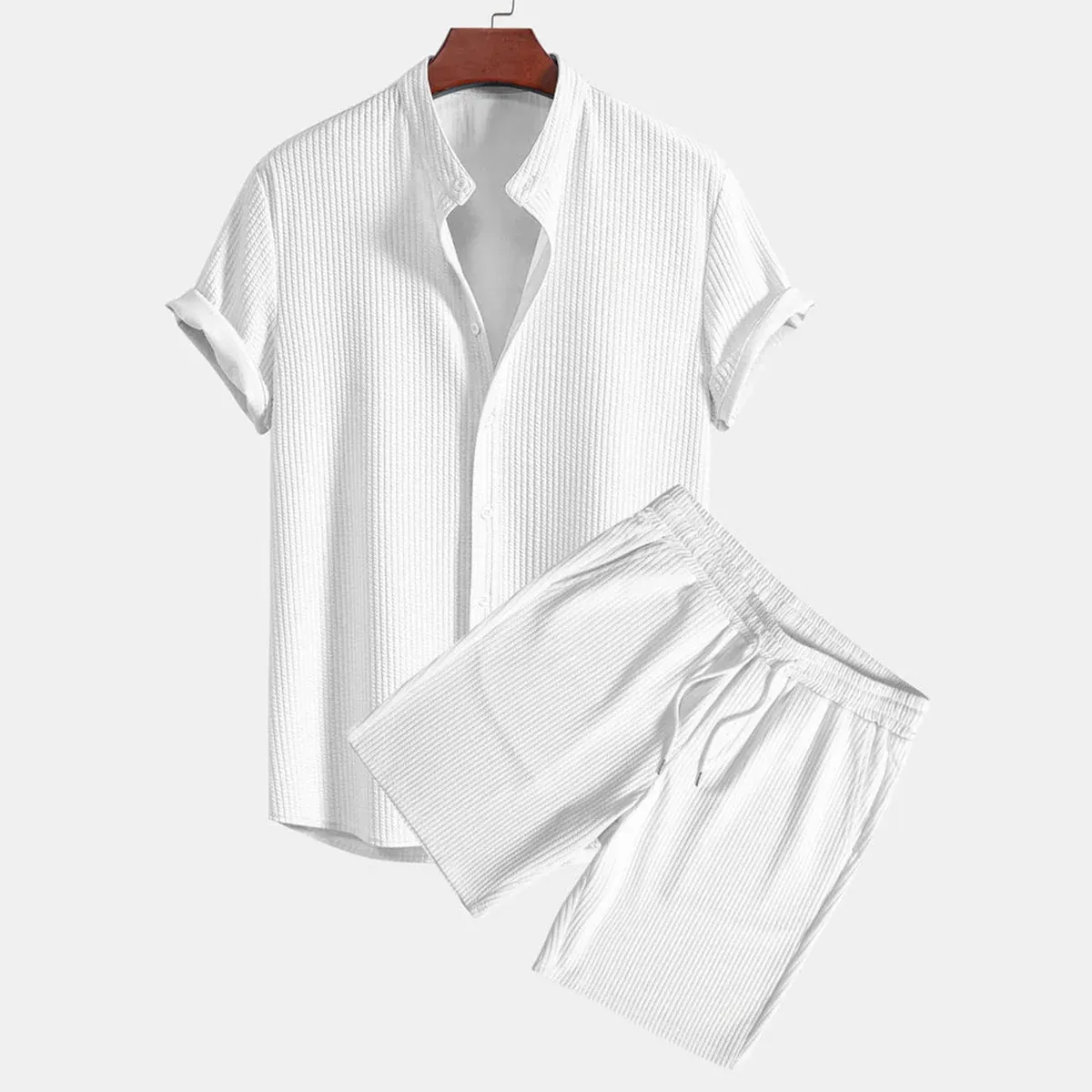 Ensemble Short Tee Shirt Homme ete Leger Jogging Hommes Ensemble de Sport Vacances Plage Survêtements Tracksuit LéGèRe et Respirante Chemises 2 Pièces
