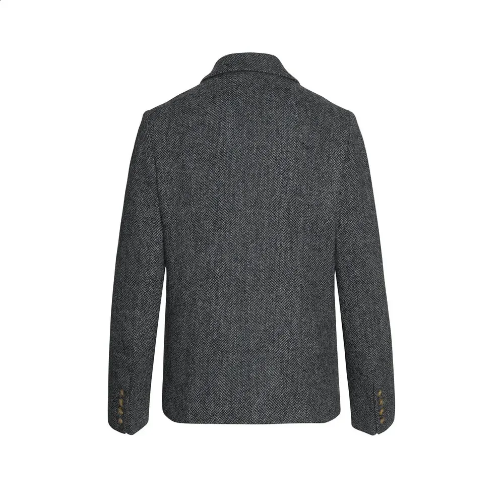 ♡　EAPHI WOOL TWEED JACKET gray WOOL TWEED DOUBLE LEFT FRONT JACKET – THE SHOP YOHJI YAMAMOTO