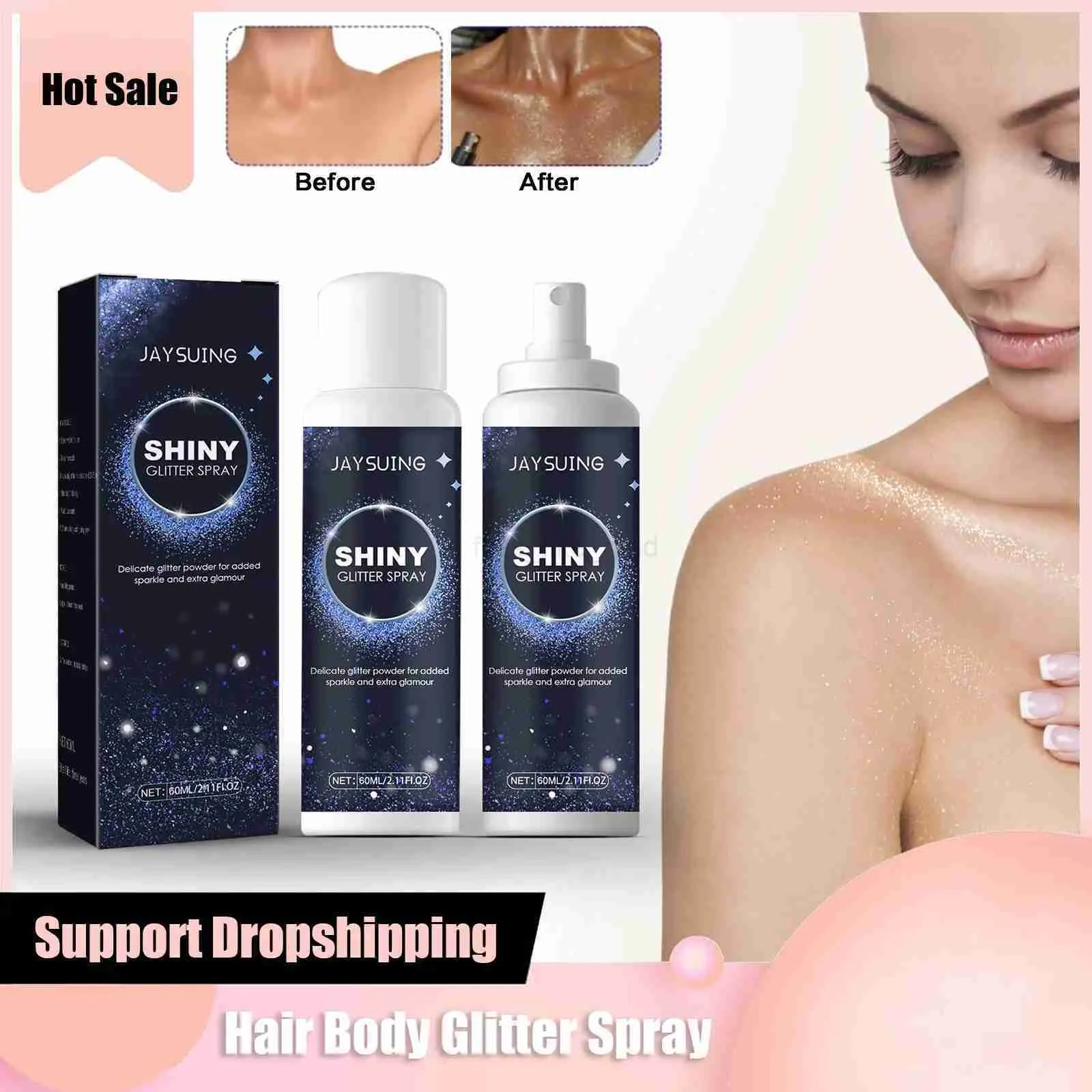 Shimmering Body Powder Spray: High Gloss, Lasting Shine, Waterproof ...