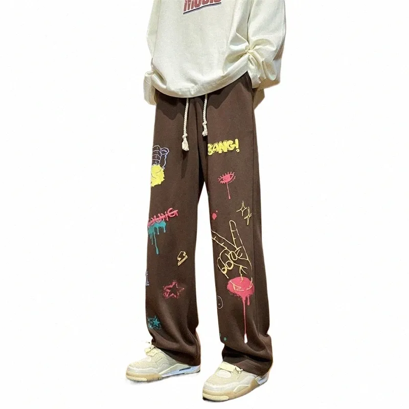 Save Big on Bulk Graffiti Pants Mens Baggy Sweatpants Men American Graffiti  Print Y2K Streetwear Wide Leg Hip Hop Fi Trousers Best Deals on DHgate