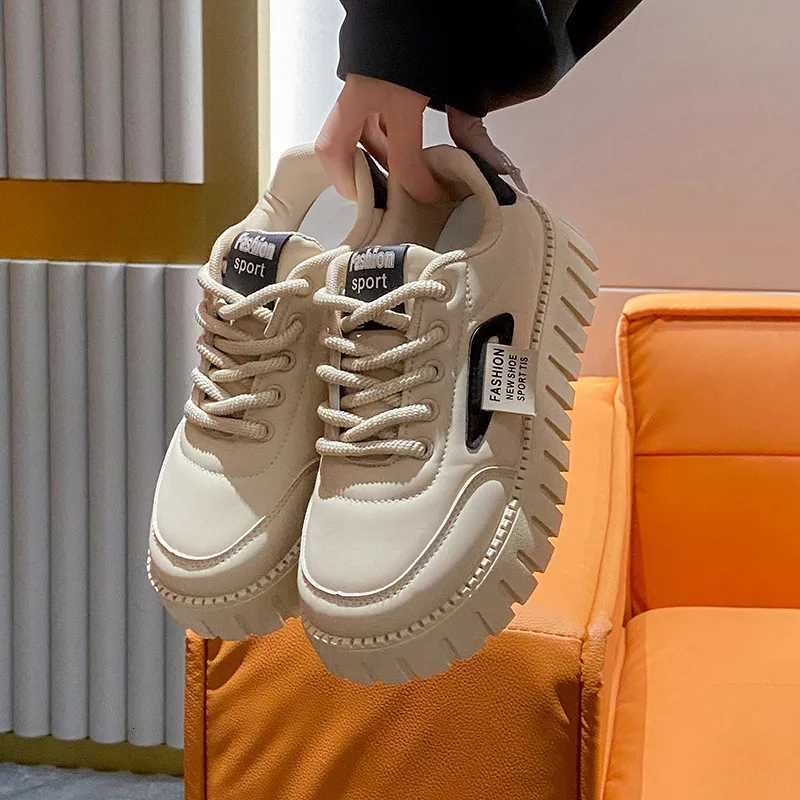 Korean Style Versatile Lace up Chunky Sneakers for Women