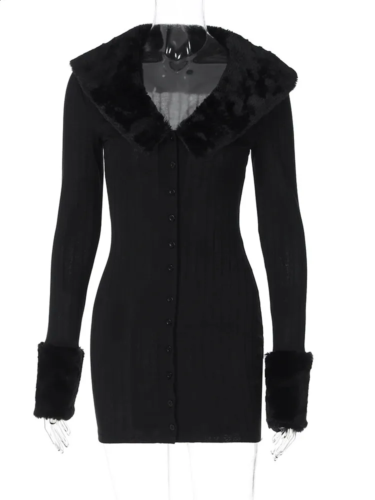 ワンピース Fur pocket mini dress AM1542 Fur pocket mini dress