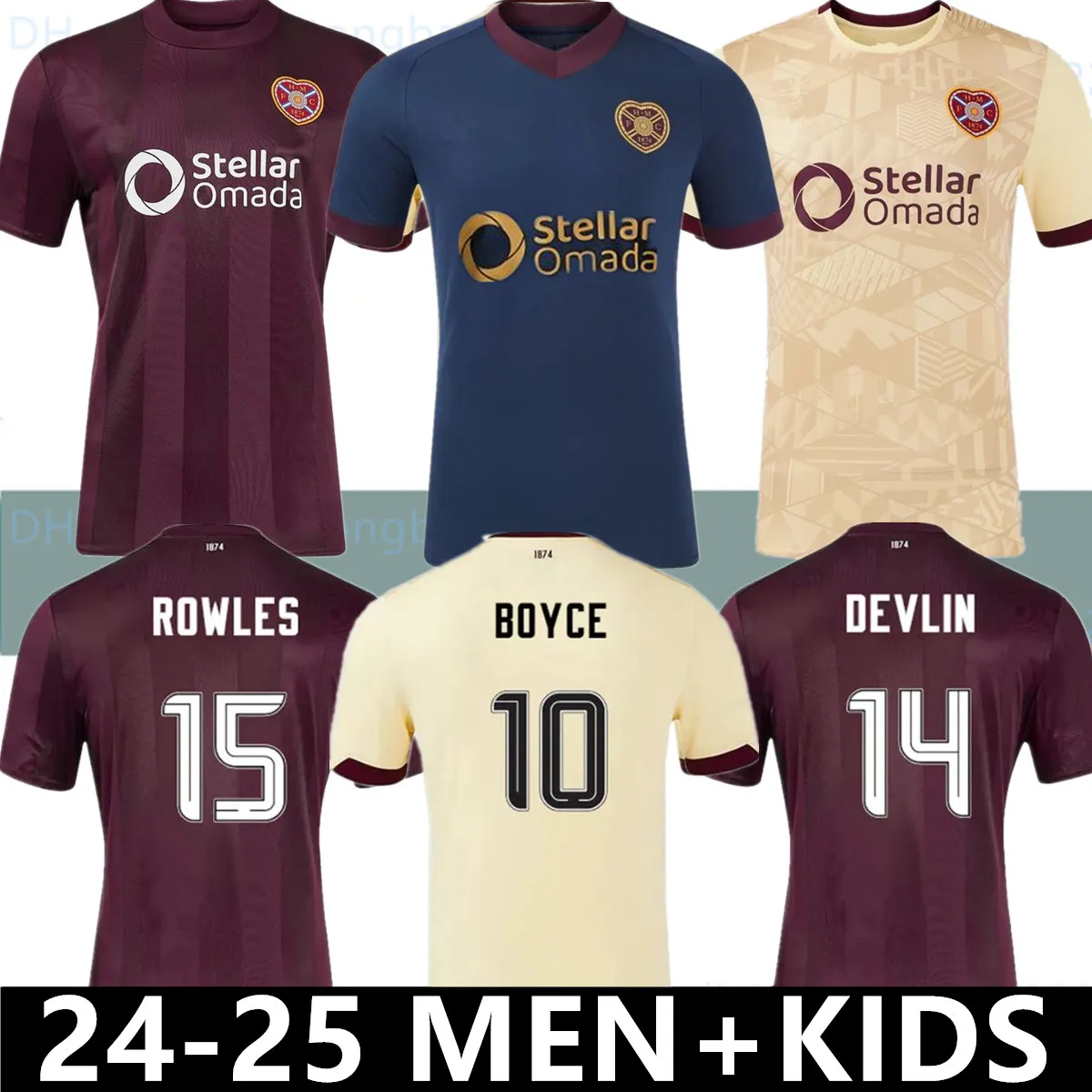 HEART OF MIDLOTHIAN SCOTLAND 2019/2020 HOME FOOTBALL SHIRT