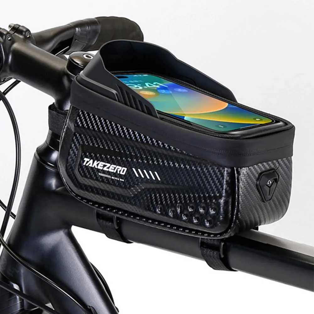 Waterproof Bike Phone Mount Bag Cycling Top Tube Bag, Touch Screen,  Inch Phone Holder, MTB Road Bike Frame Bag with Storage