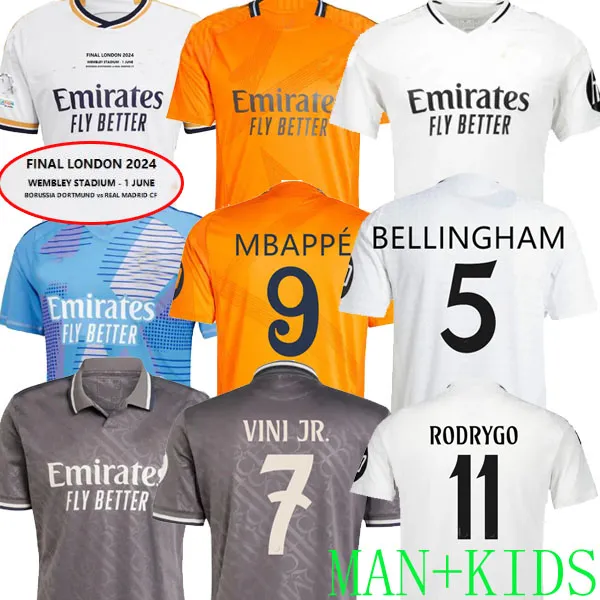 2024 BELLINGHAM VINI JR soccer jerseys SPECIAL 23 24 25 football shirt Real 15 MaDrids MBAPPE Rodrygo CAMPEONES CHAMPIONS Camisetas kids uniforms AWAY