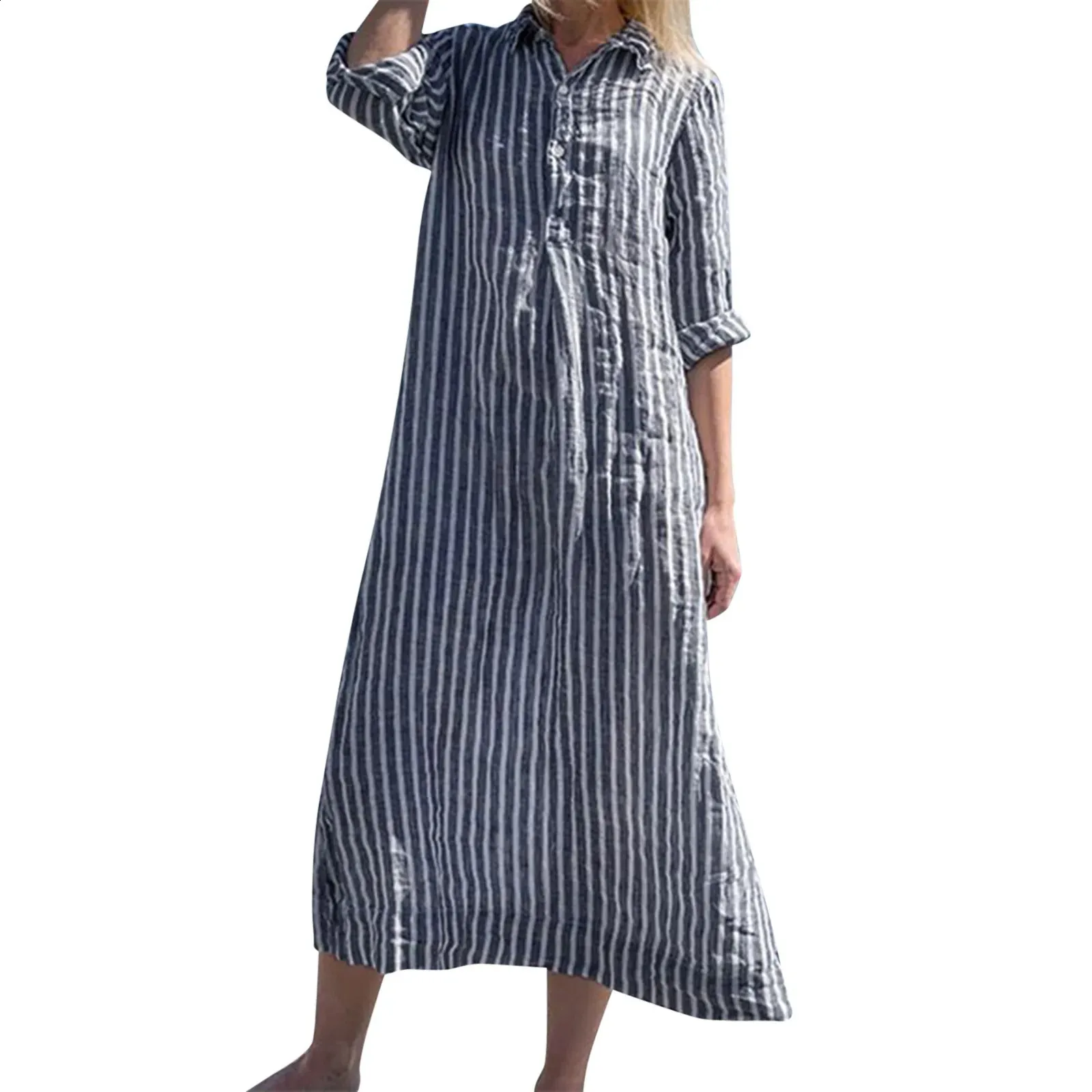 chinese dress ladies Long Linen Dress (M-5XL)  Estilo Victoria