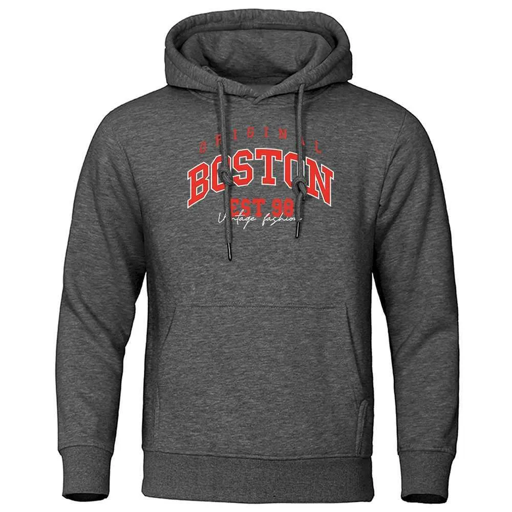 Sudadera Con Capucha De Gran Tamaño Para Hombres Original Boston
