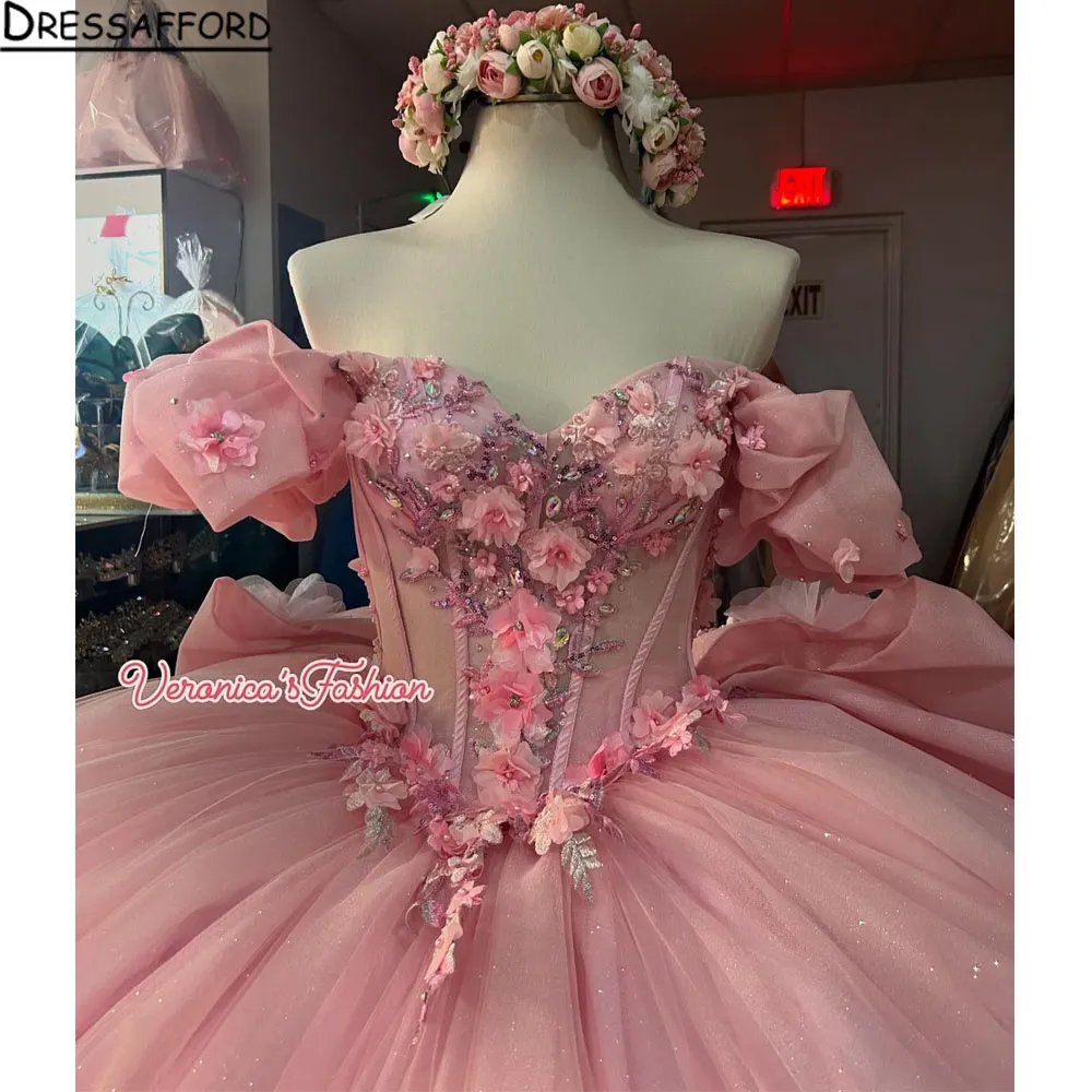 Princess Pink Off Shoulder Quinceanera Dress Lace-up Back Beads Lace  Appliqu Tulle Ball Gown from Dhgate Quinceanera Dresses - price 501.51