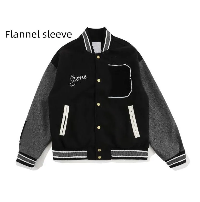 Mens Velour Cashmere Blend Baseball Jacket with Embroidered Mens Velour Cashmere Blend Baseball Jacket with Embroidered