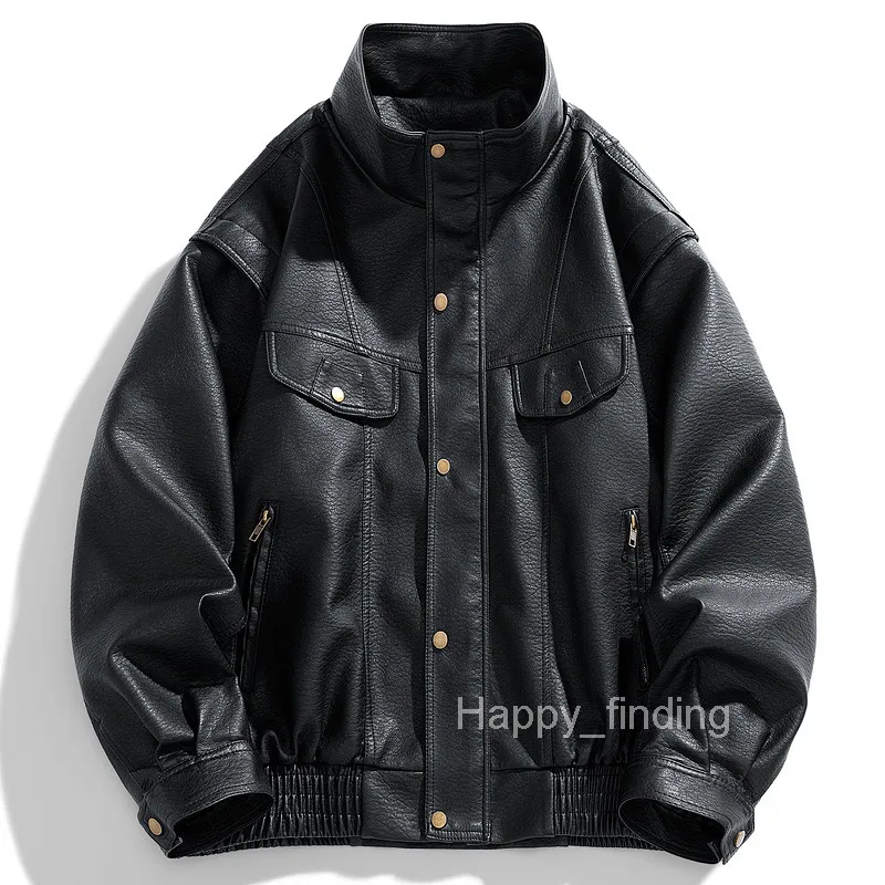 Mens Faux Leather Biker Jacket Lychee Pattern From Cool_jack