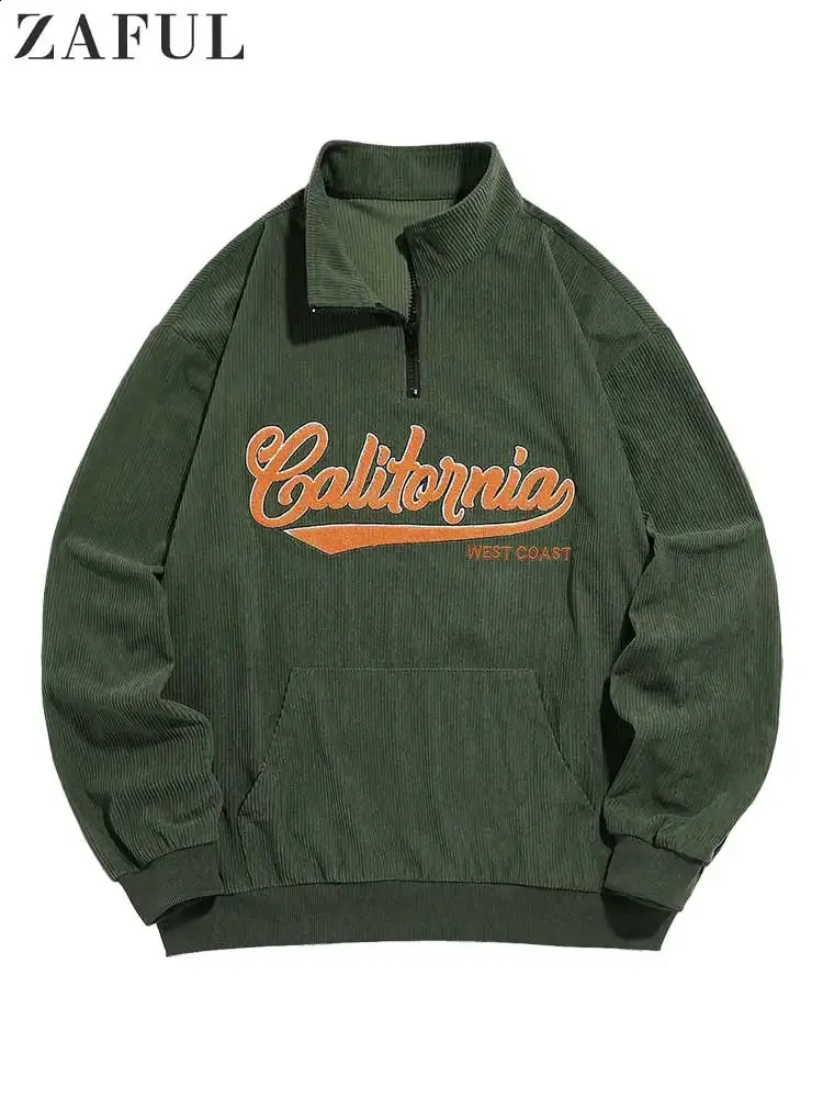 Save Big on Bulk Mens Corduroy Jacket Corduroy Hoodie For Men Letter  Embroidered Sweatshirts Turtleneck Streetwear Pullover Fall Winter Unisex  Jumper