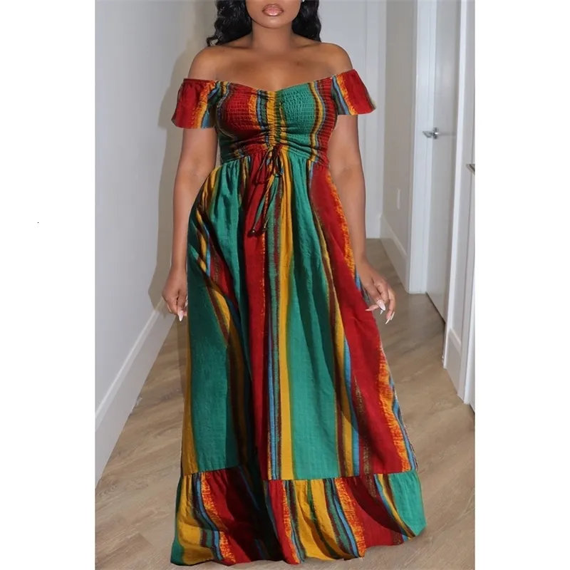 Green Off-Shoulder Maxi Dress with Pleated High Waist