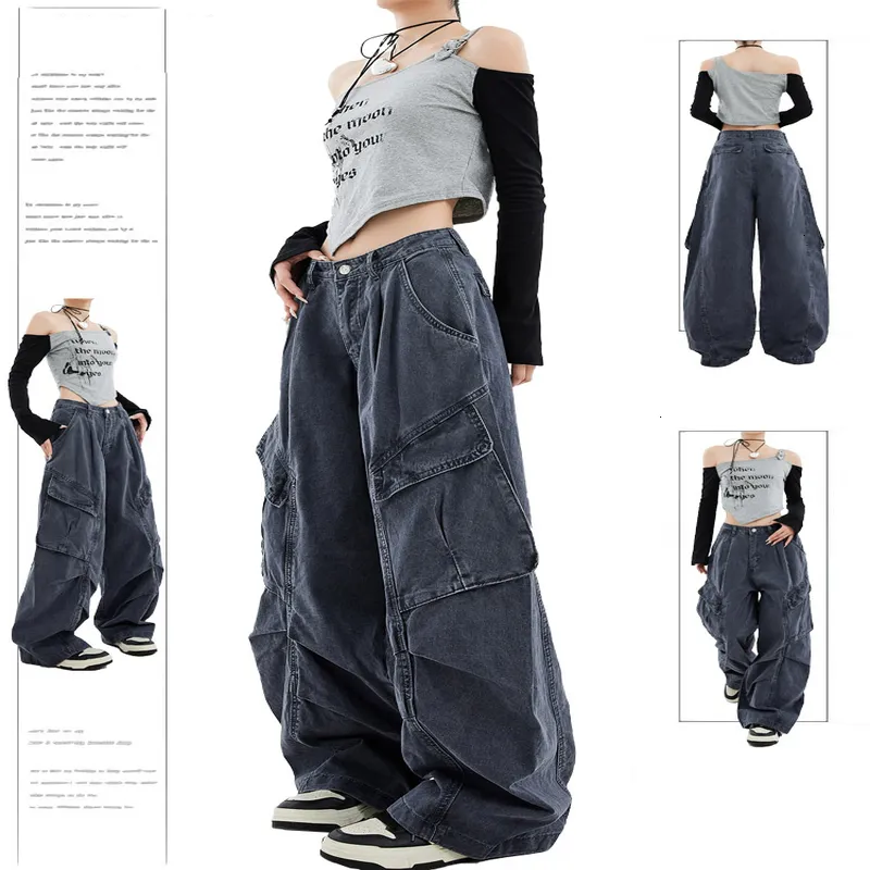 Grey Y2K Style Jeans Retro 90s Fashion Denim Trousers Shop Now - Main Image