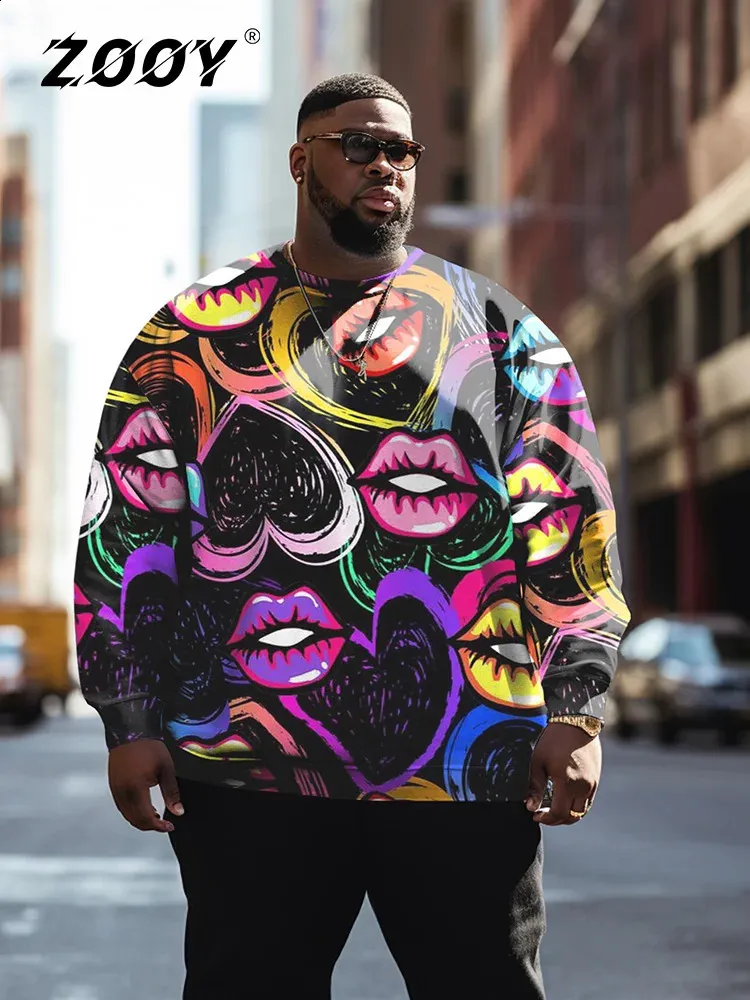 Plus Size Men's Tie Dye Graffiti Short Sleeve Set Cartoon Sports Style,  Shop Now!