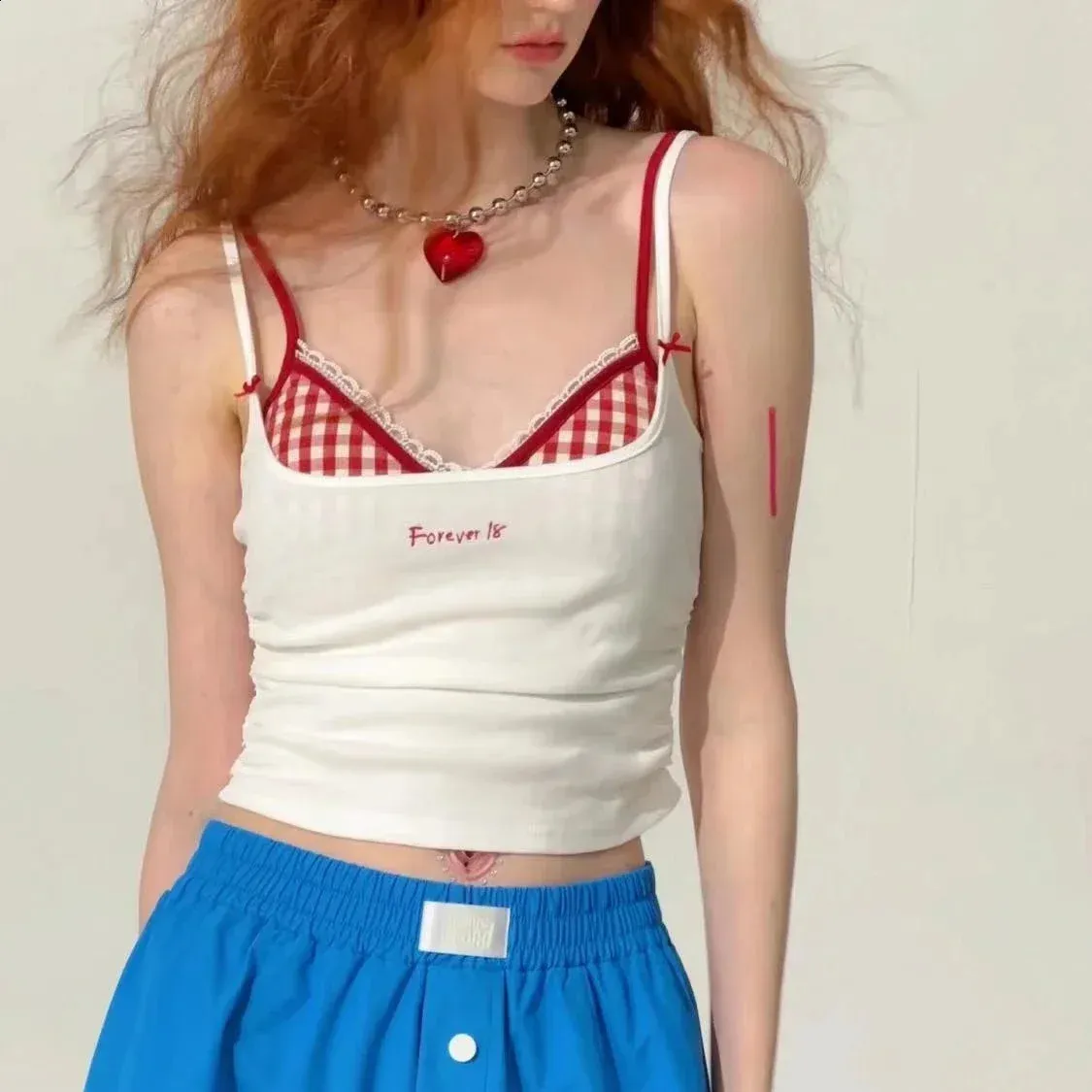 Women Square Neck Crop Tank Top Sleeveless Love Letter Cami Shirt Y2k Strappy Cute Going Out...