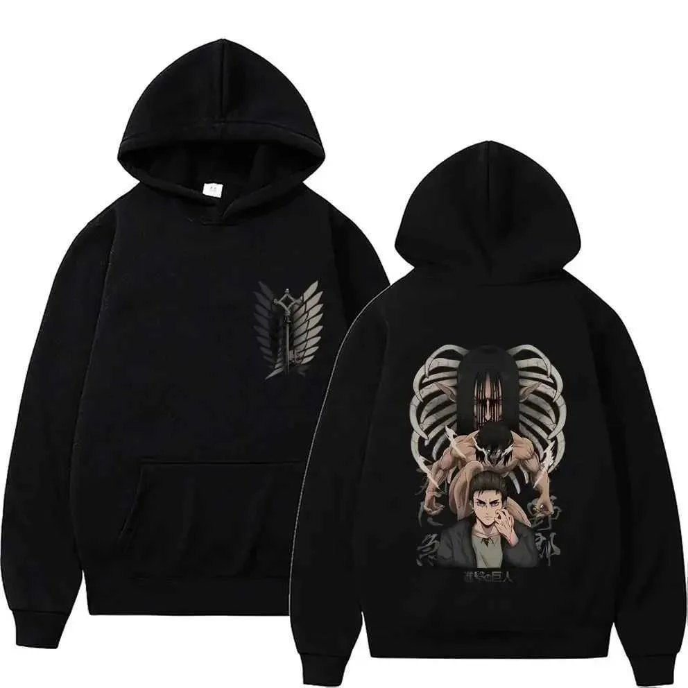 Sweat à Capuche Anime AOT (Attack On Titan) - Unisexe Homme Femme - Tissu Polyester Doux - Impression Numérique - Style Streetwear Oversize