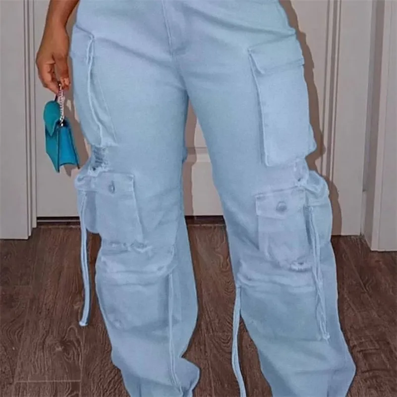 Plus Size High Waist Wide Leg Jeans: Cargo Denim with Pockets! Shop Now for  Trendy Comfort