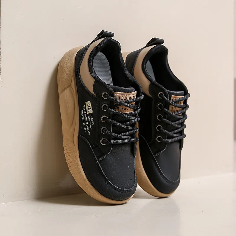 Trendy Campus Shoes: Womens Versatile Thick-Soled Le Fu Casual