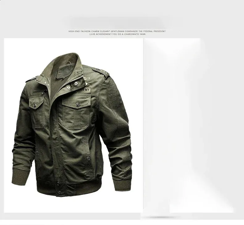 Authentic ☆本革☆短丈“bomber military jacket Mens Military Jackets: Lightweight Spring/Autumn Bomber