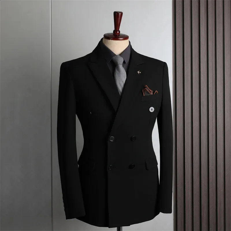 Premium Double Breasted Blazer: Stylish Mens Suit Jacket