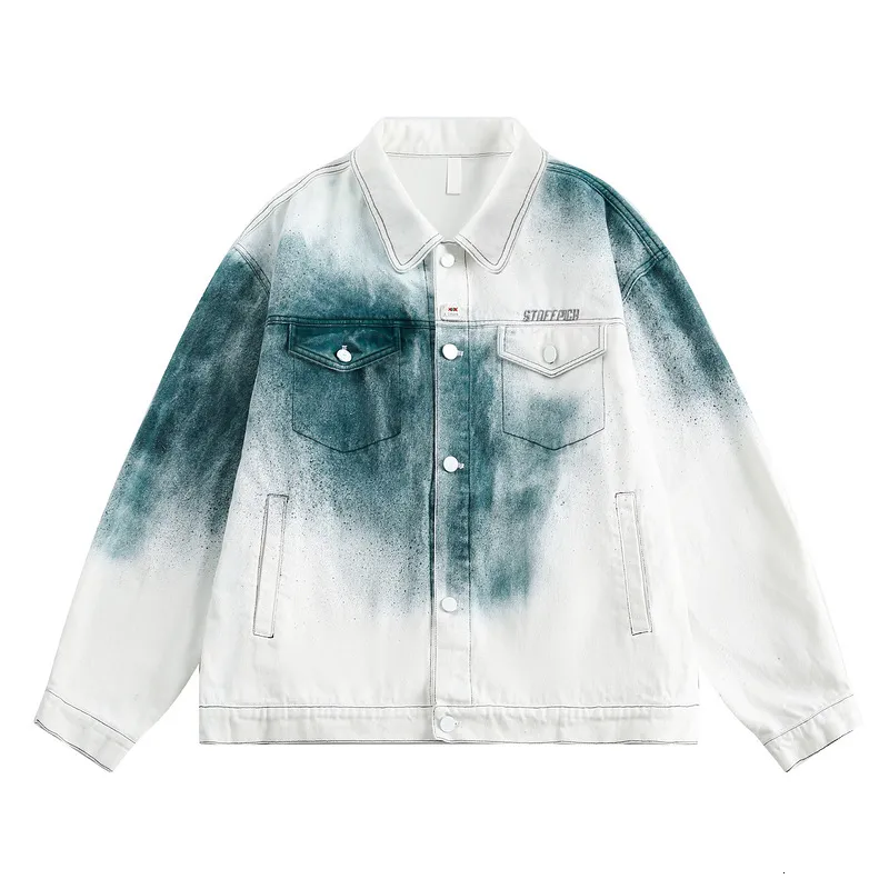 DHgate.com:Trendy Gradient Denim Jacket: Mens Spring/Autumn