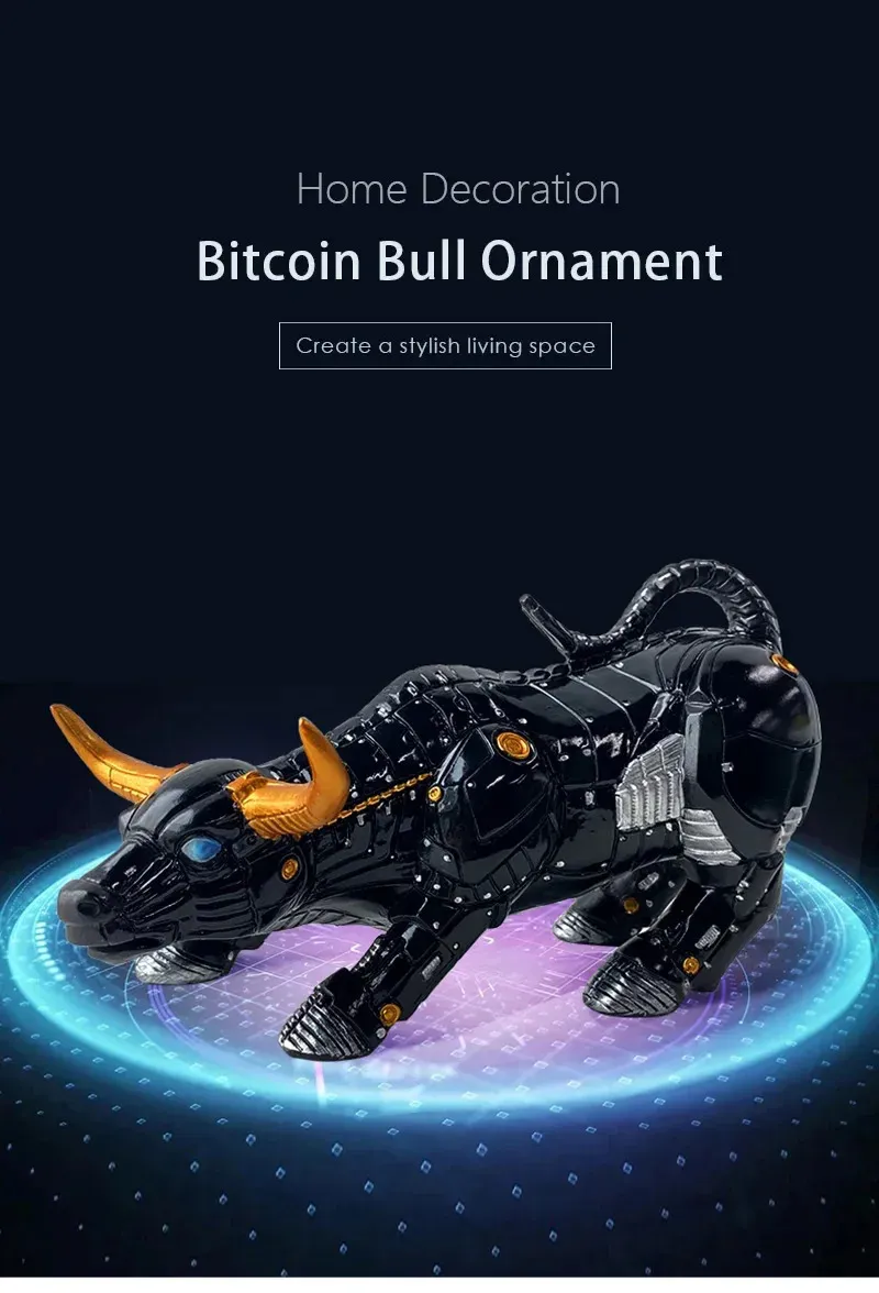 Miami Bitcoin Bull Market Animal Model Statue Robot Sculpture Wall Street  OX Office Desk Home Decoration 240810 From Homehaven, $35.07 | DHgate.Com