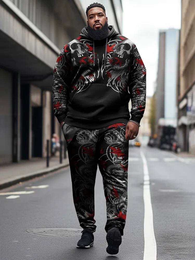 ZOOY Women s L 9XL Loose Hoodie Set Casual Long Sleeve Sweatshirt Sports Pants Set Abstract Geometry Color Matching Tracksuit