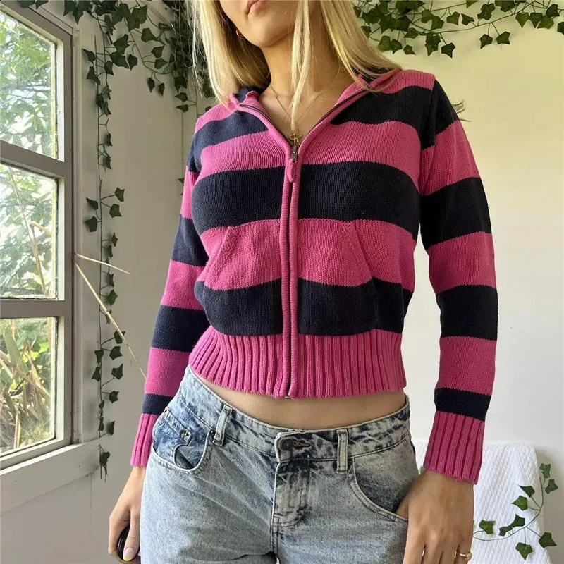 エピヌ　é shaggy knit zipper hoodie ピンク Aimee Ribbed Cloud Knit Hoodie - Rose Quartz