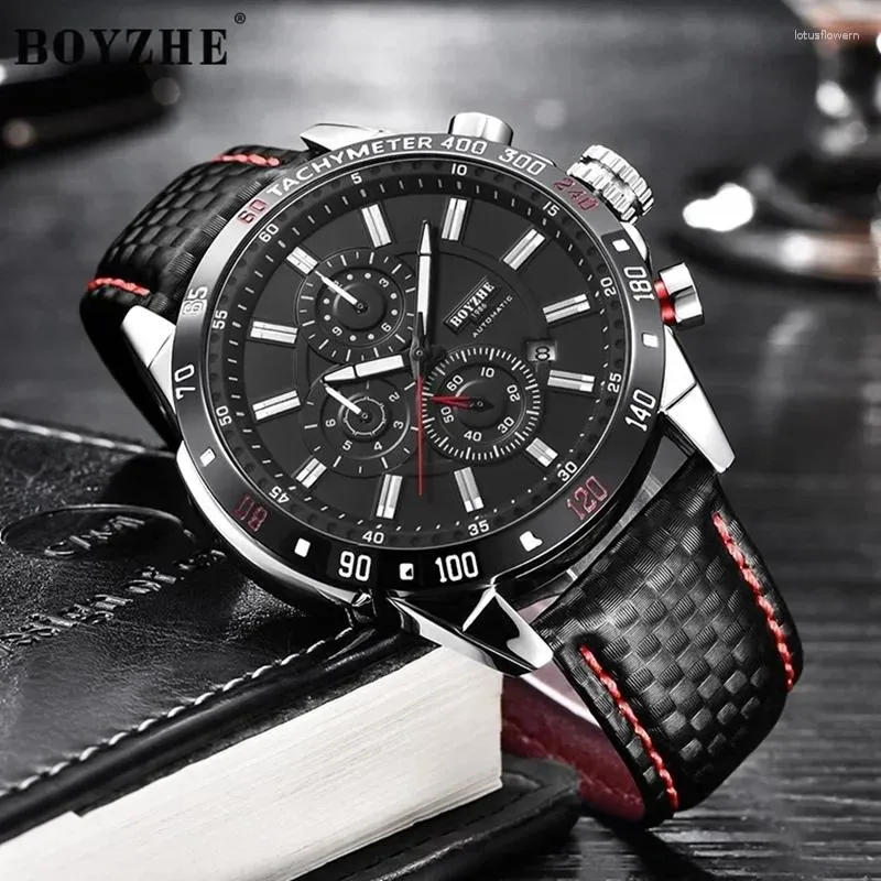BOYZHE Mens Mechanical Watch Automatic Week Month Calendar Display Luminous Waterproof Sport Wristwatches For Reloj From Lotusflowern 39.87 DHgate.Com