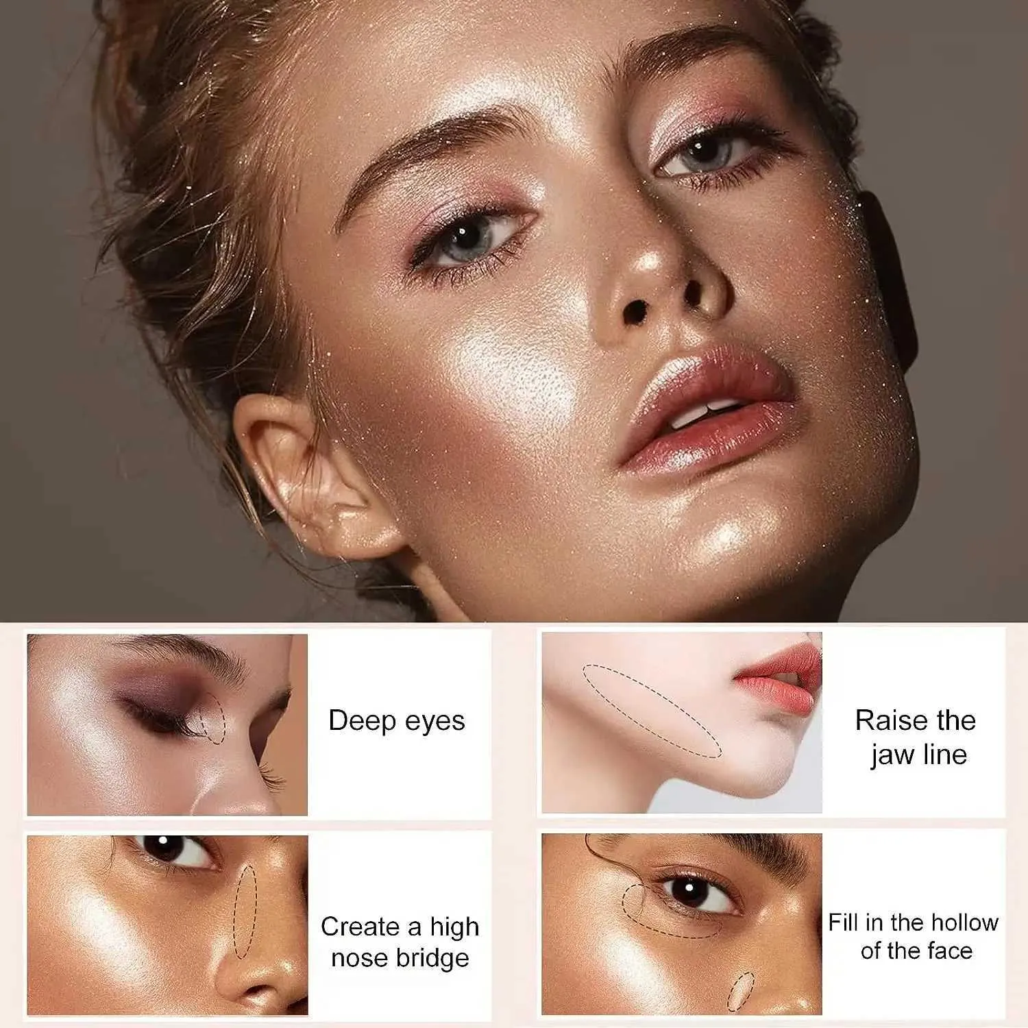 Prreal Glitter Stick – Shimmer Highlighter Für Body & Face, Weiß/gold, 19g, Festival-Make-up
