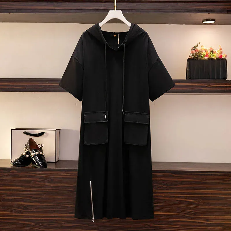 1950s dress fashion 5XL-9XL) Plus Size V Neck T Shirt Dress (EXTRA BIG SIZE) – Pluspreorder