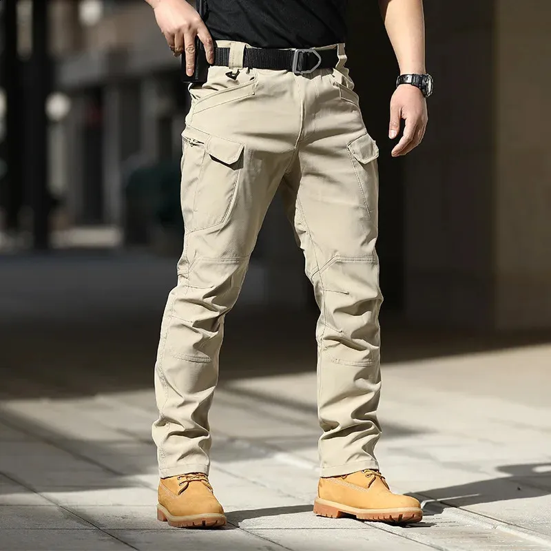 Pantalon Cargo Homme Léger Imperméable Et Respirant - Taille élastique, Pour Randonnée, Travail, Sport - Confortable Et Pratique - 3