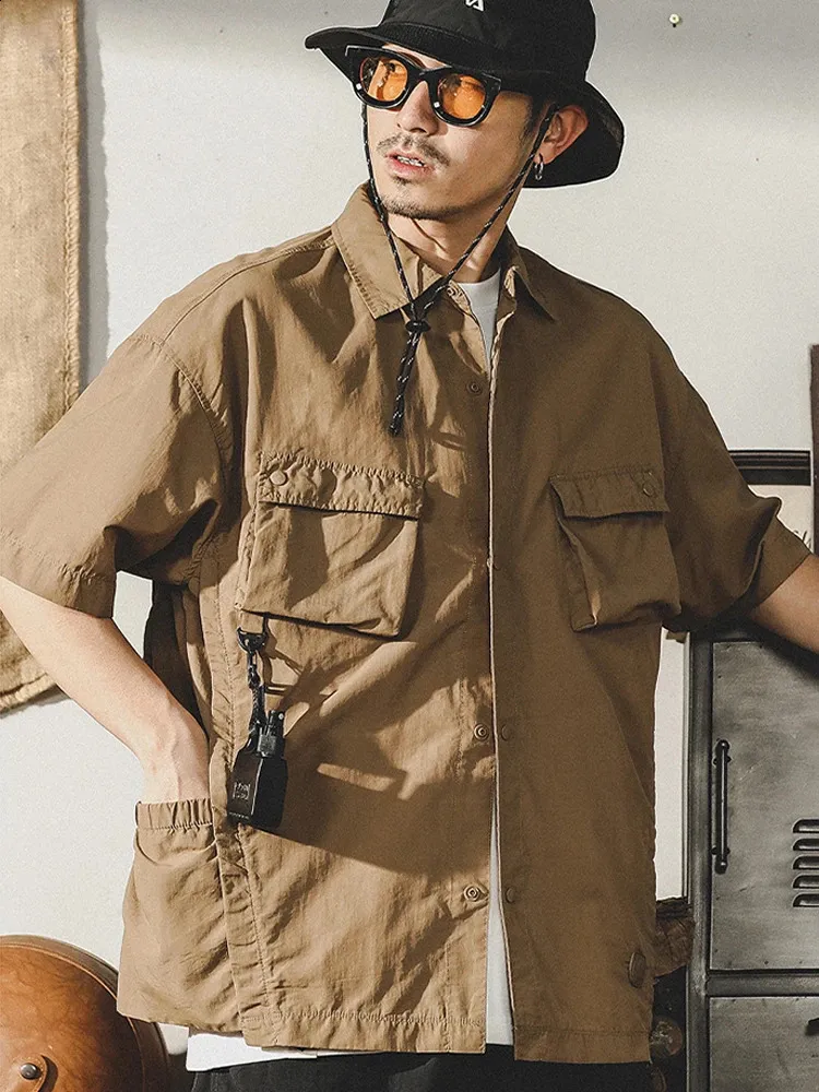 ジャケットその他 HUECLOSET DIGITAL SERV SHORT SLEEVE T-SHIRT Houzhou Techwear Men's Short Sleeve Freight shirt with