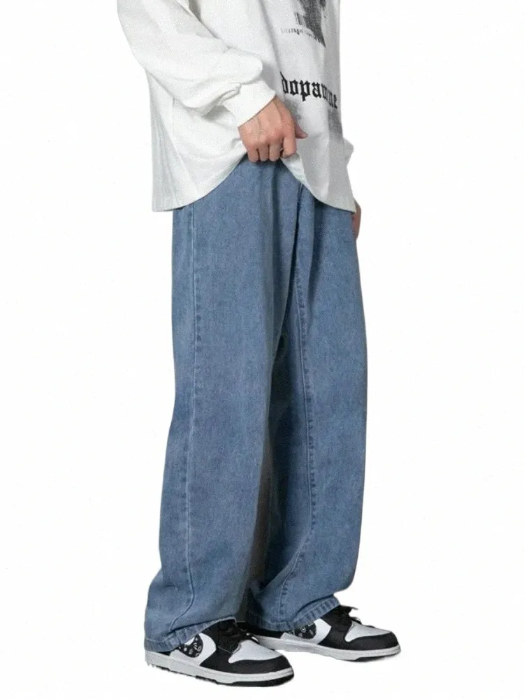 Men's Loose Fit Wide Leg Jeans: Korean Style Denim Pants Shop Now!