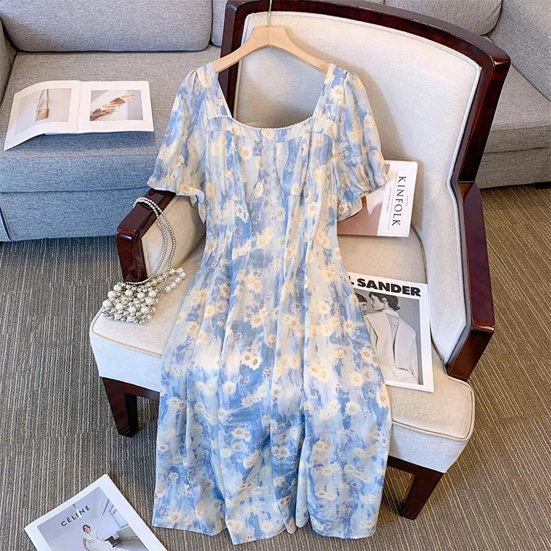 chinese dress ladies Women's Loose Fitting Floral Boho Spring Summer Dress 02 / 5XL