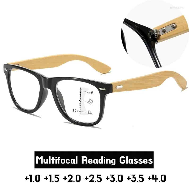 Progressive Multifocal Reading Sunglasses Anti-Blue Light, Fashion Bamboo  Frames, Near Far Vision Eyewear for Men Women Buy Now!