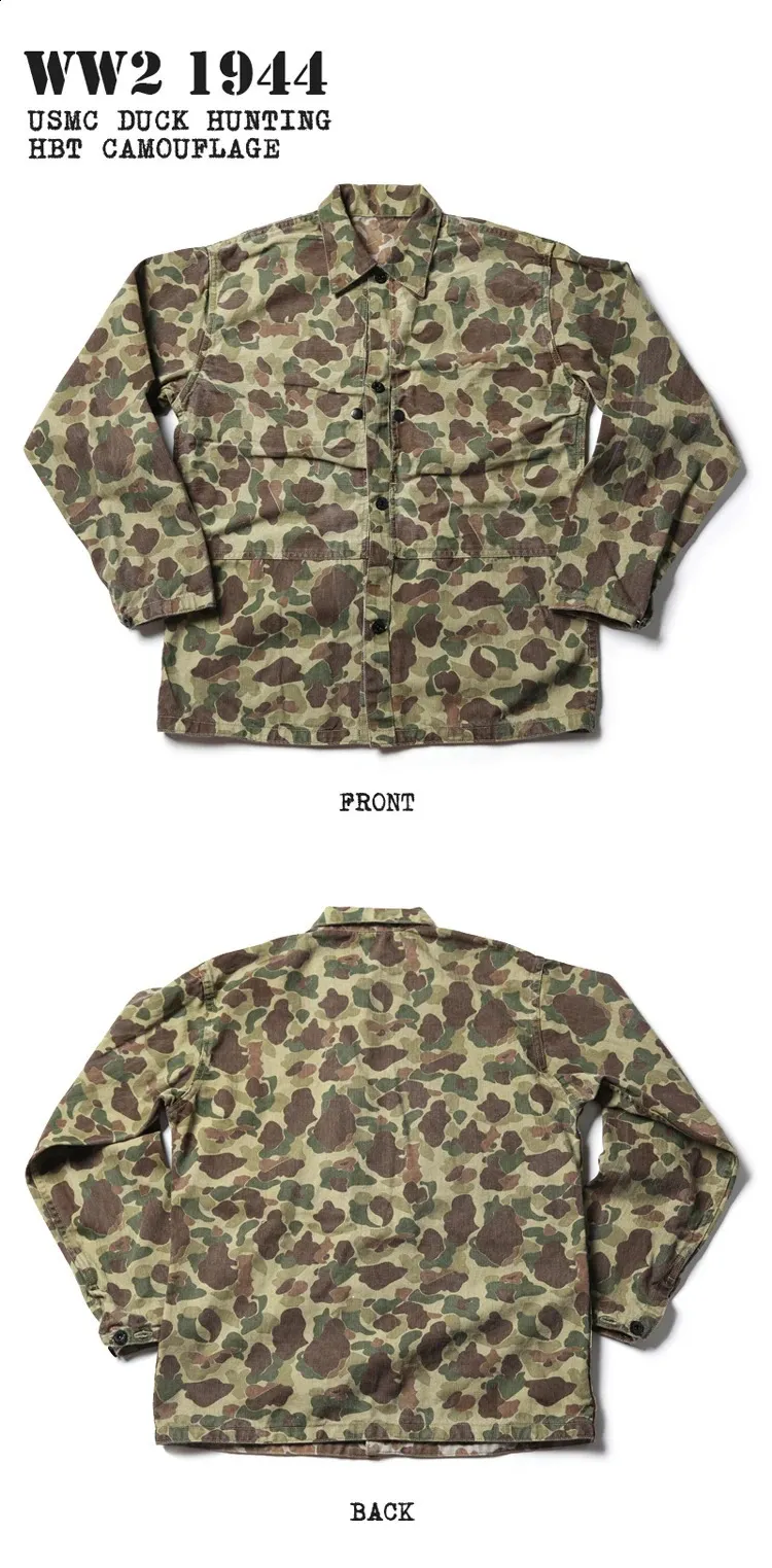 Army Camouflage Jacket Mens Vintage Style HBT From Leemostore