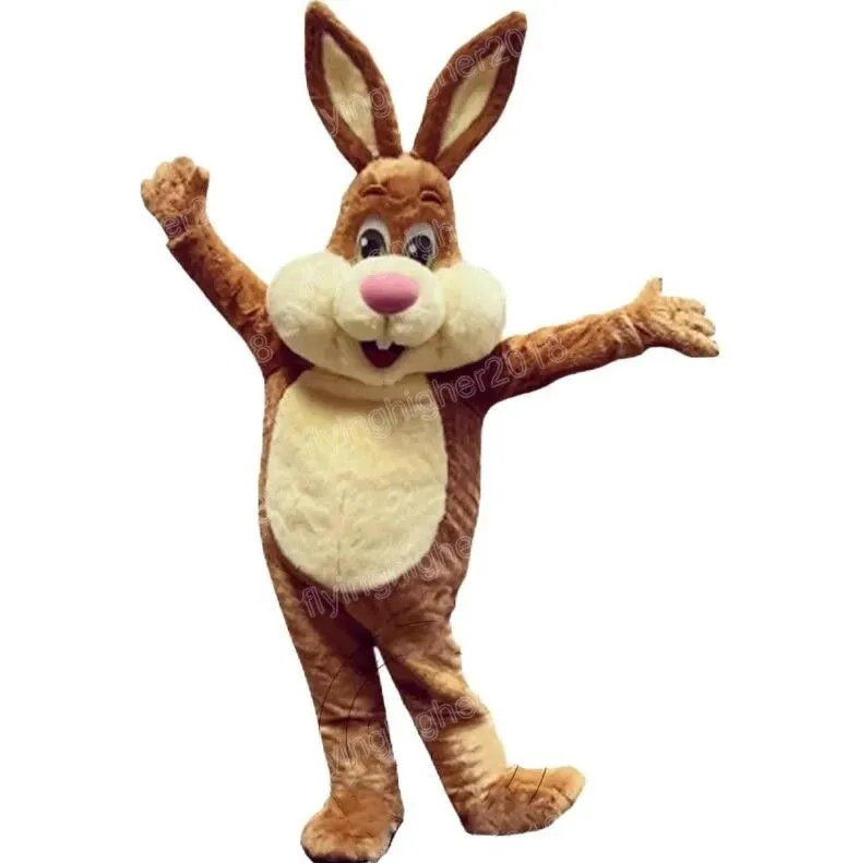 2025 New Adult Cute Brown Rabbit Mascot Costume, Cartoon Anime Theme ...