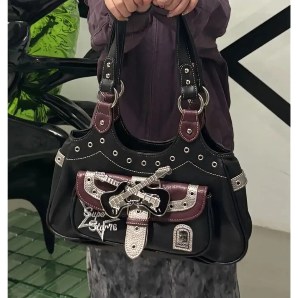 JIAERDI Y2K Mini Black PU Shoulder Bag with Zipper Closure JIAERDI Y2K Mini Black PU Shoulder Bag with Zipper Closure