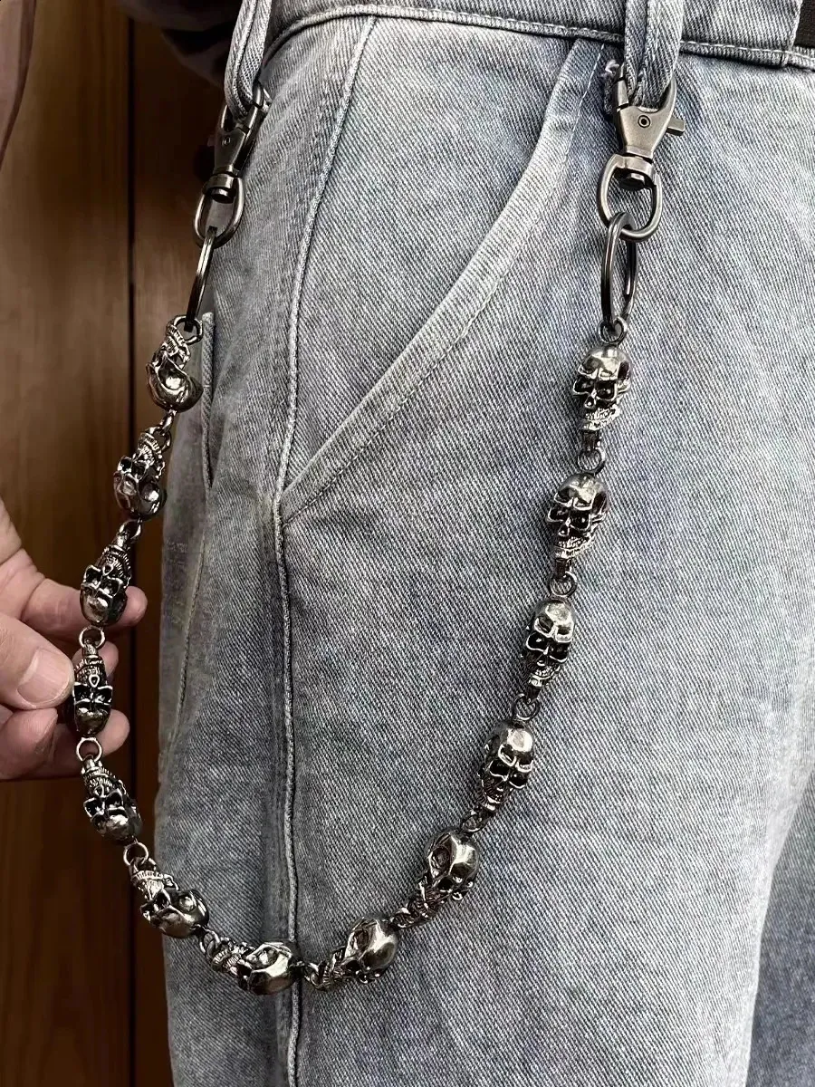 Retro Biker Skull Wallet Chain - Heavy Duty Punk Rock Style