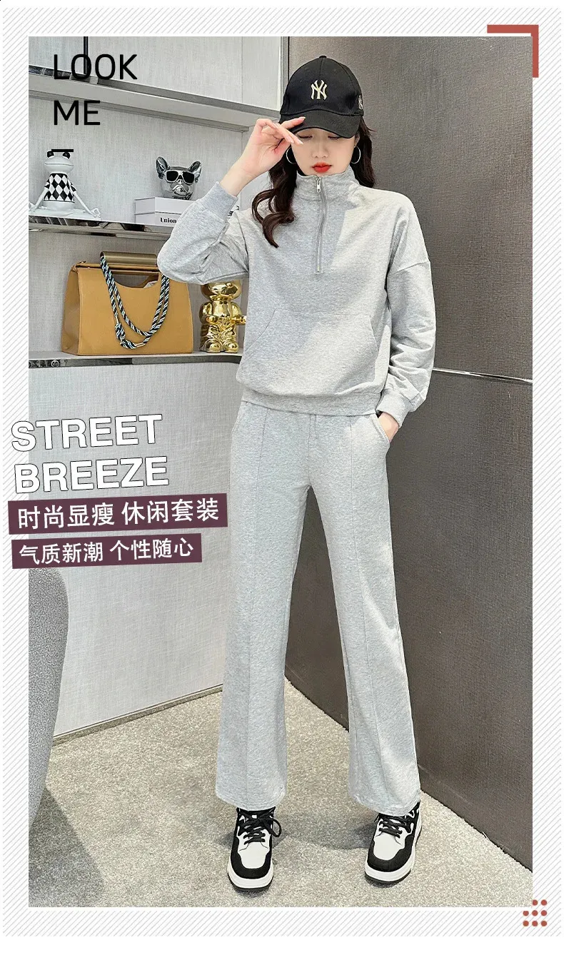 Korean Style Cotton Women's sky sportswear Tracksuit