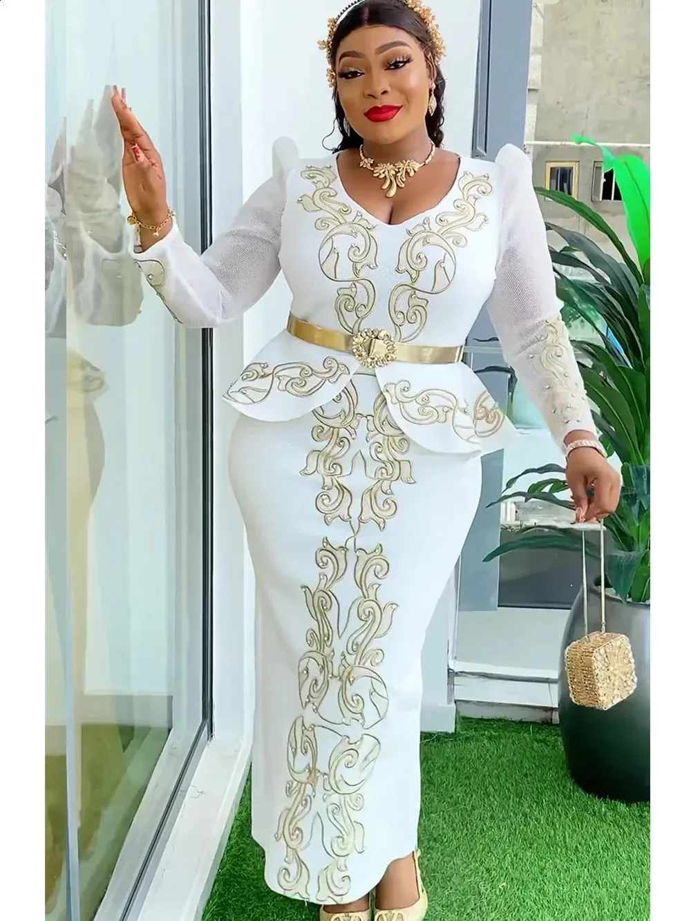 white and gold ankara dress Ankara Styles