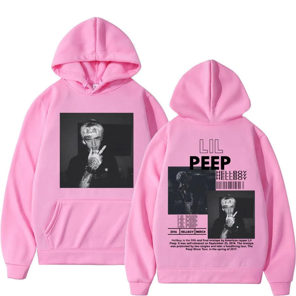 Lil Peep Graphic Hoodie: High Quality Oversized Pullover Sweatshirt, Vintage Streetwear Trend for Men Women Hip Hop Rapper Style