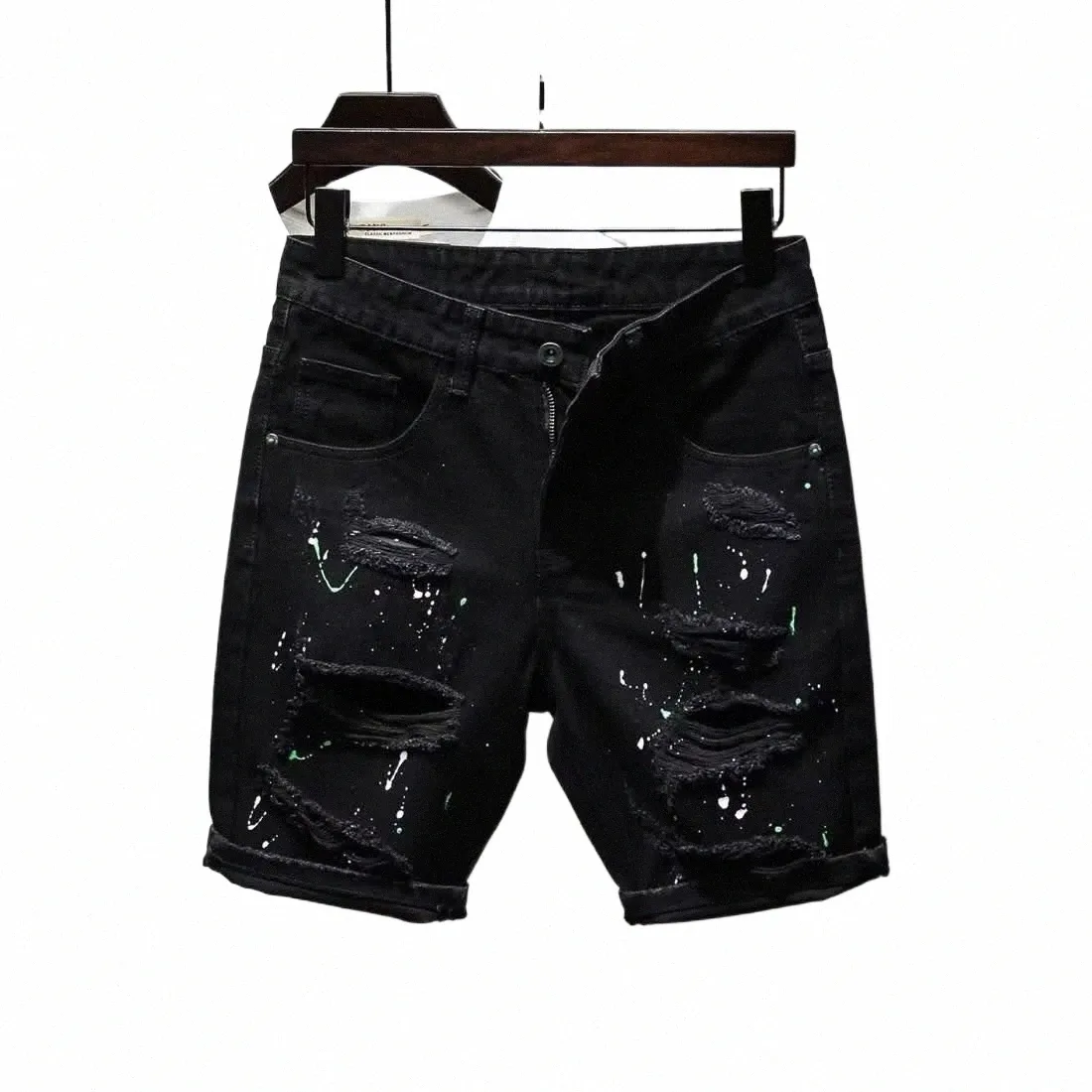 Verao Casual Masculino Masculino Shorts Coreanos Jeans Retos Jeans Curtos Insurtuados Bigodes De Gato Tinta Spl Preto Preto De Cinco Calcas N0mm De 239 04 DHgate