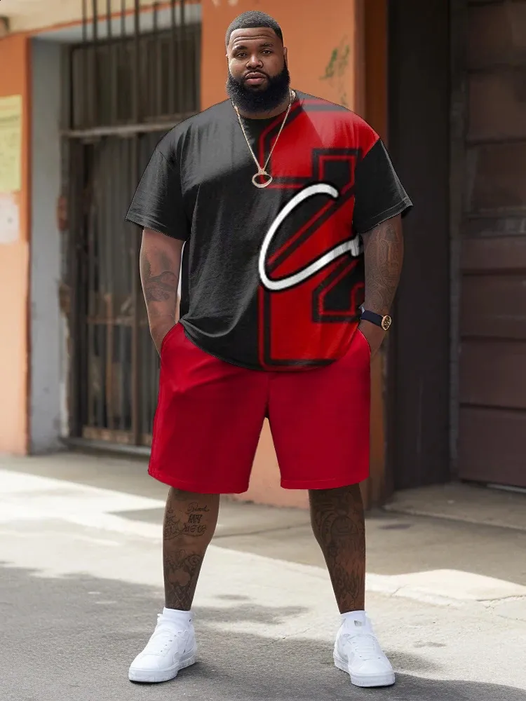 DHgate.com:Plus Size Mens Cotton T-Shirt & Shorts Set