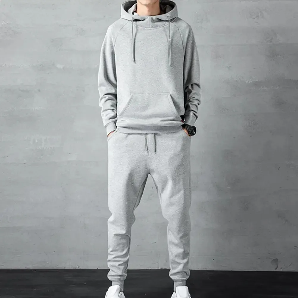 Trendy Workout Outfit Sets voor Mannen 2-delige Hoodie Herfst