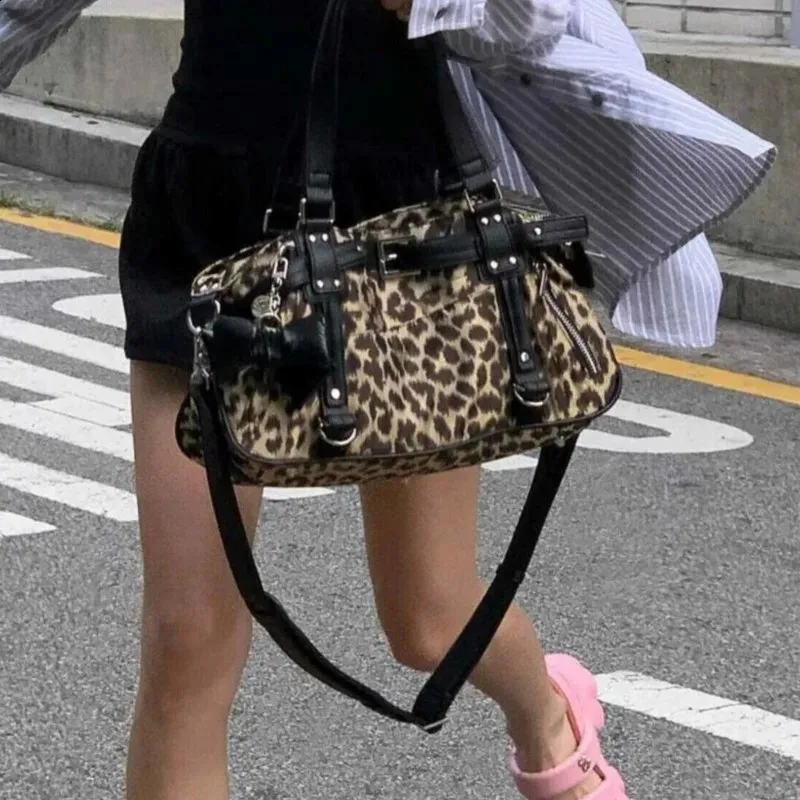 Harajuku Leopard Print Y2K women's shoulder handbags Harajuku Leopard Print Y2K women's shoulder handbags