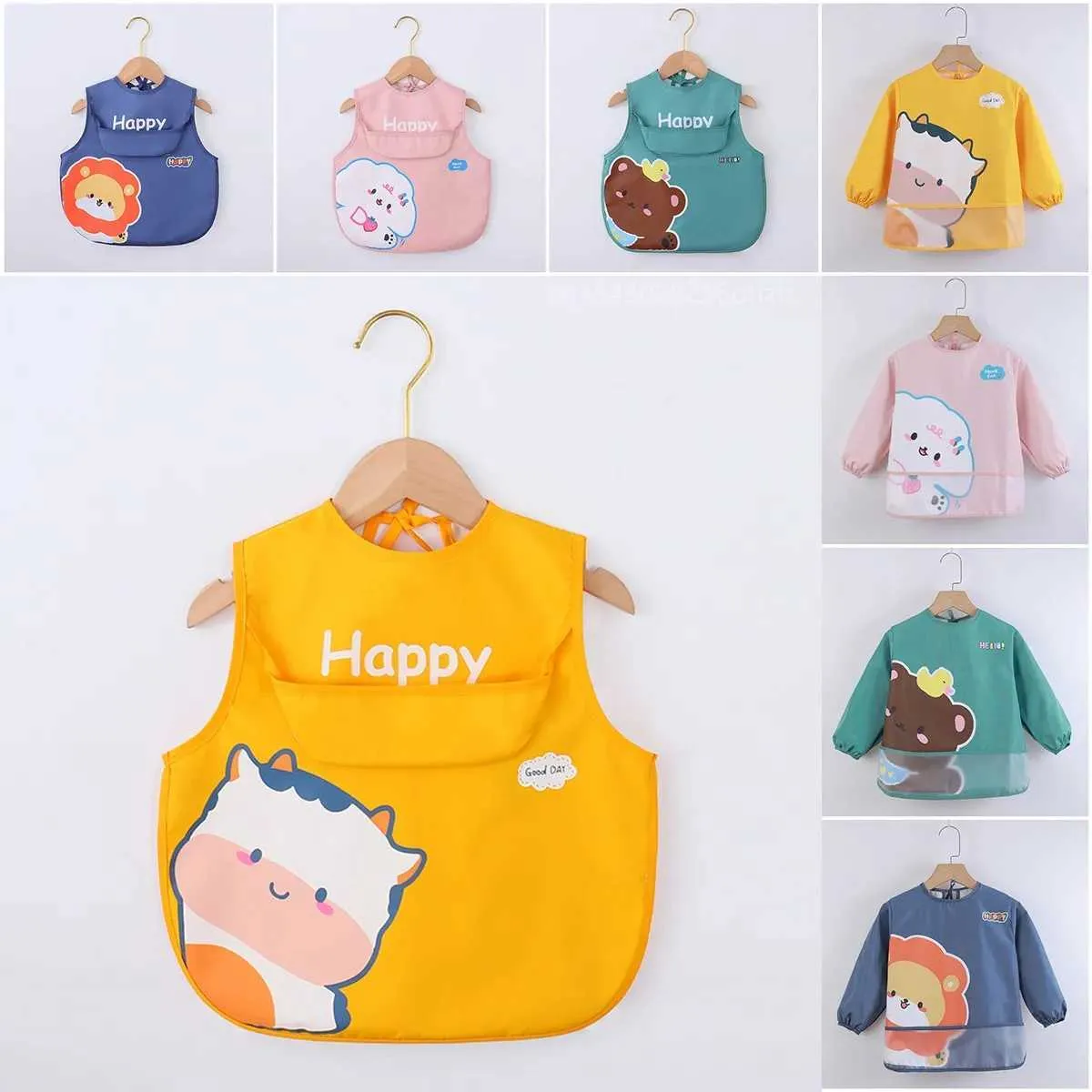 Baby Bibs Burp Cloths Waterproof, Soft Reusable Short Long